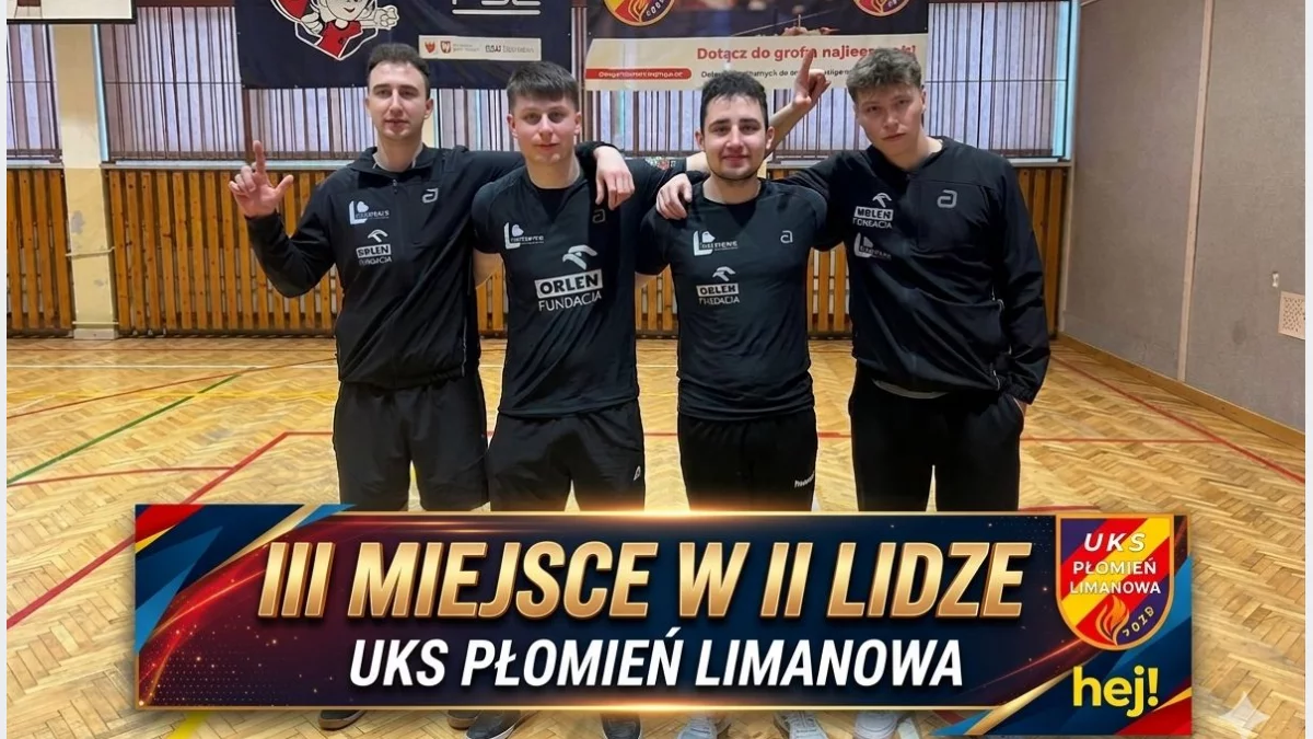 Dwa wyjazdowe spotkania w ciągu jednego dnia: trzecie miejsce w II lidze/Fot.: UKS Płomień Limanowa (Facebook).