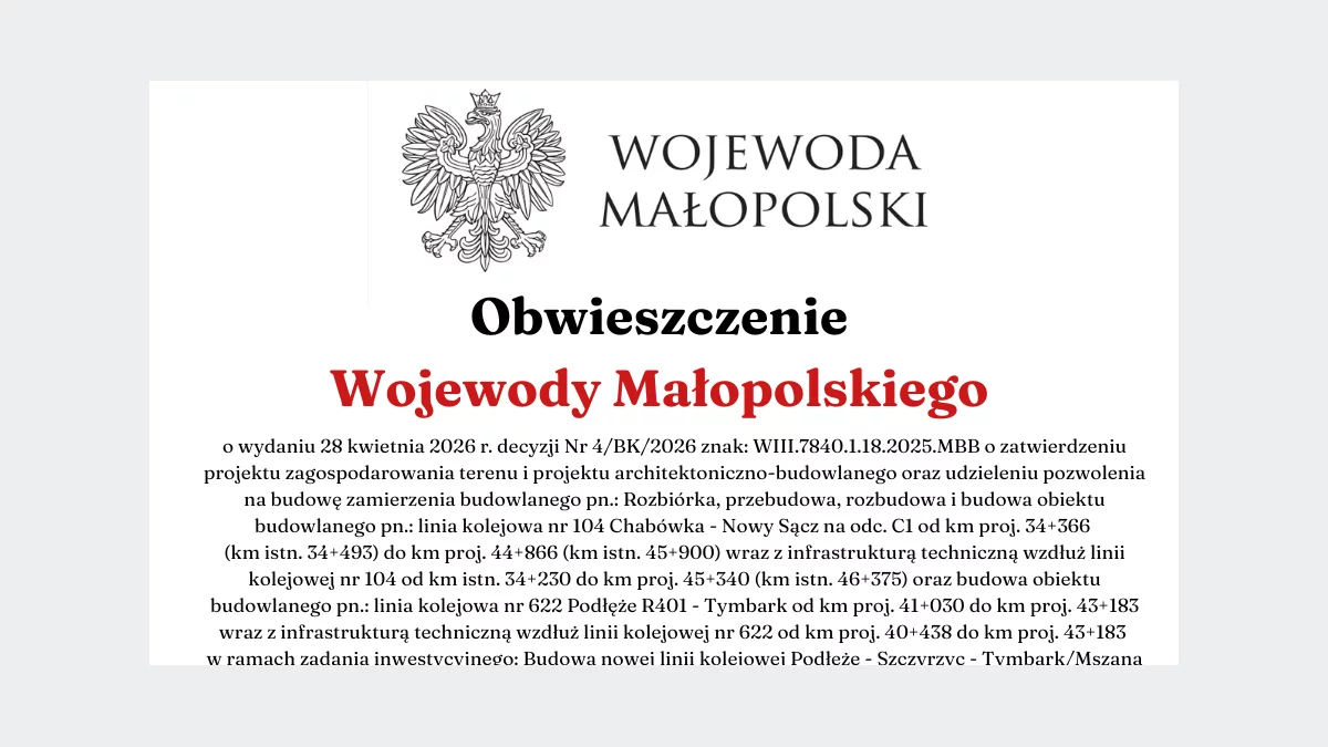 Obwieszczenie Wojewody Małopolskiego