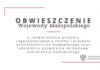 Obwieszczenie Wojewody Małopolskiego o zatwierdzeniu projektu i udzieleniu pozwolenia - 30.04 - zdjęcie główne