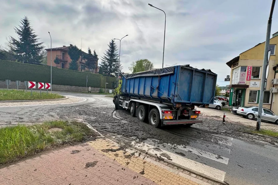 Śmierdzący ładunek wylał się z ciężarówki. Utrudnienia na DK 28 - zdjęcie 11