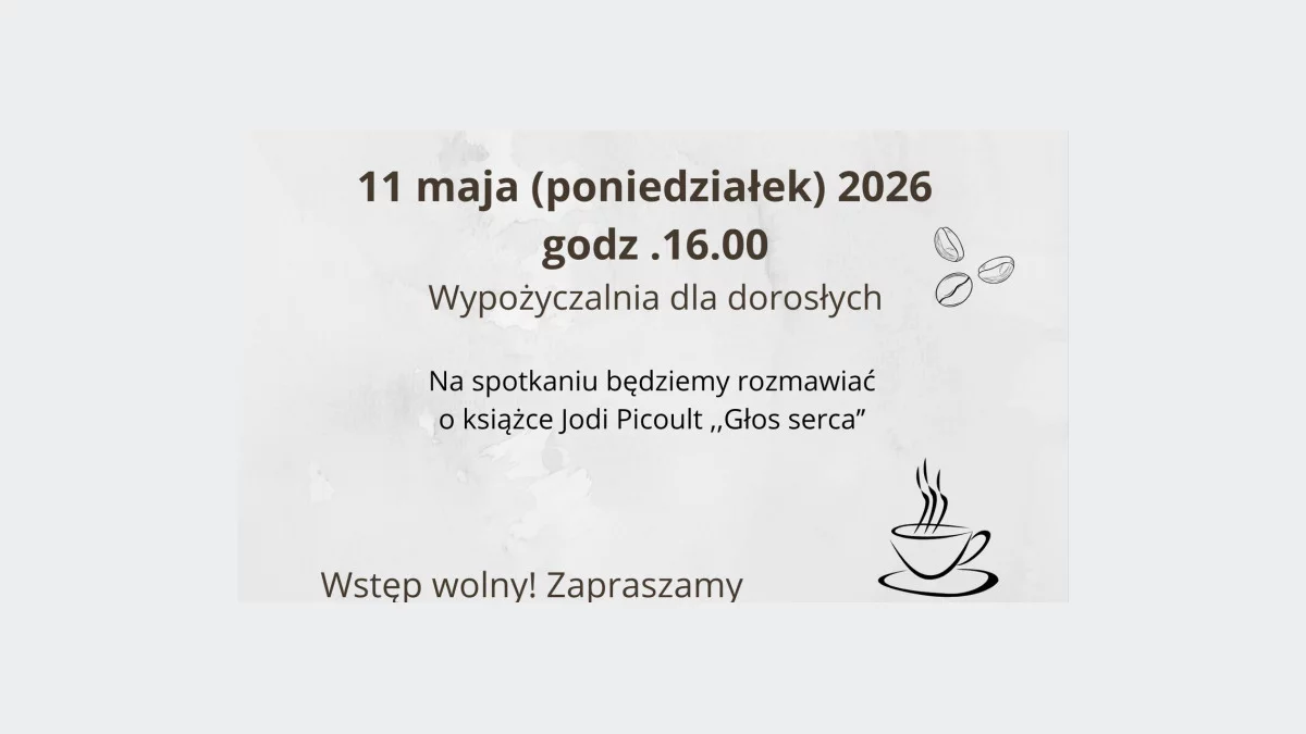 11 maja biblioteka zaprasza na Spotkanie Dyskusyjnego Klubu Książki