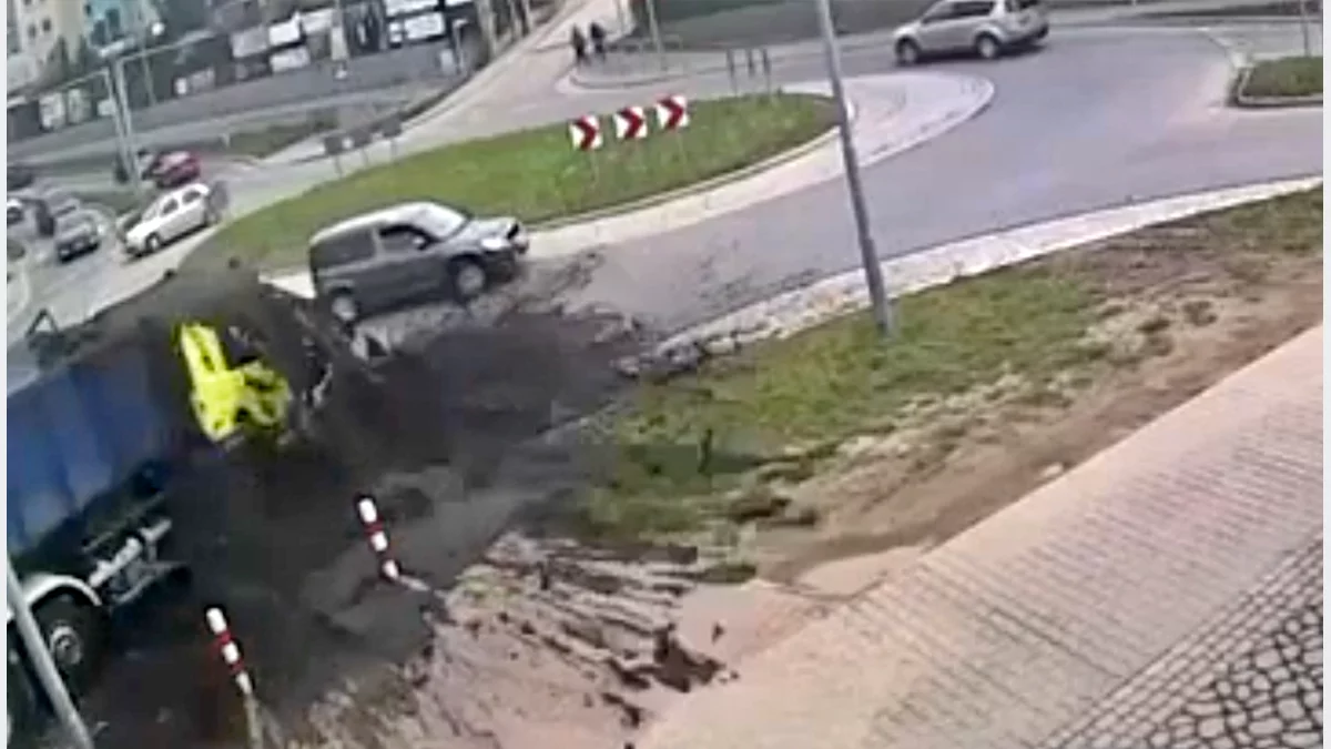 Moment wycieku osadu na nagraniu z monitoringu (WIDEO)