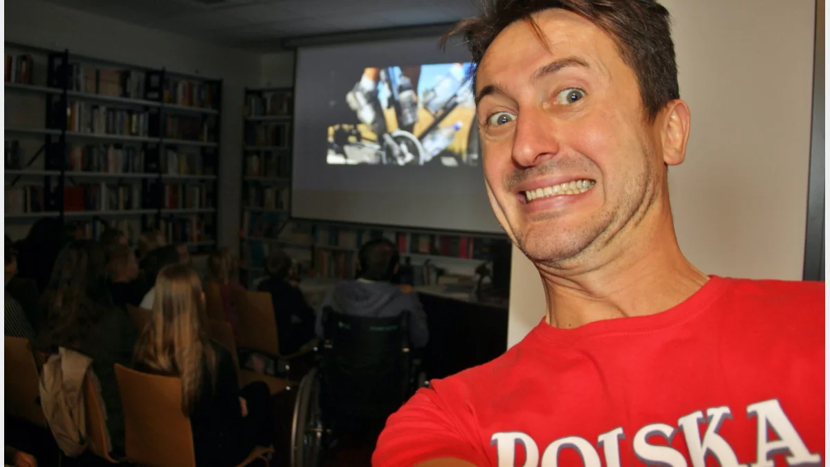 Daniel Kocuj na spotkaniu w Centrum Kultury i Biblioteki im. Jana Karnowskiego