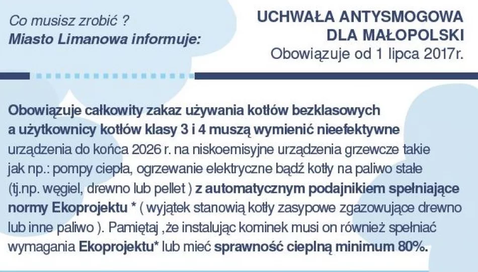 Przypomnienie o obowiązku wymiany kotłów bezklasowych oraz aktualizacji deklaracji CEEB - zdjęcie 1