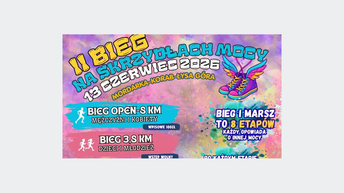 Ruszyły zapisy na II Bieg na Skrzydłach Mocy w Mordarce