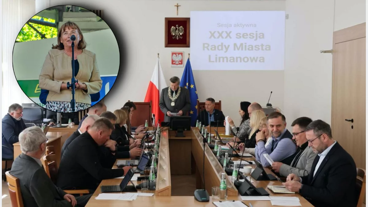 Sala obrad Urzędu Miasta Limanowa podczas sesji radnych