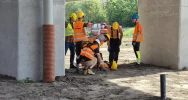 Akcja wewnątrz estakady. Nietypowe ćwiczenia ratunkowe na budowie S7 - zdjęcie 4