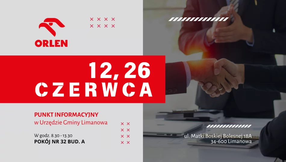 Dyżury doradcy myORLEN w Urzędzie Gminy Limanowa w CZERWCU - zdjęcie 1