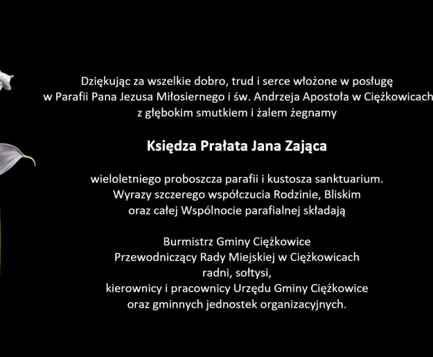 Kondolencje dla Rodziny i Bliskich - zdjęcie główne