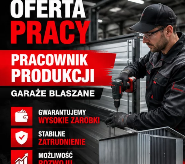 Pracownik produkcji - Garaże Blaszane - Zdjęcie główne