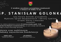 Kondolencje z powodu śmierci Stanisława Golonki - zdjęcie główne
