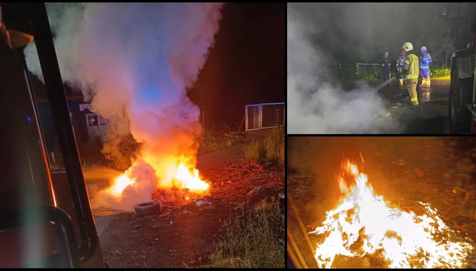 Wracają nocne “ogniska” w pobliżu osiedla. Strażacy znów gasili odpady i elektrośmieci - zdjęcie 1