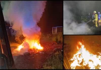 Wracają nocne “ogniska” w pobliżu osiedla. Strażacy znów gasili odpady i elektrośmieci - zdjęcie główne