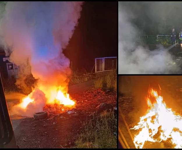 Wracają nocne “ogniska” w pobliżu osiedla. Strażacy znów gasili odpady i elektrośmieci - zdjęcie główne