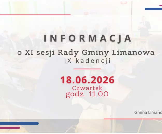 Informacja o XI sesji Rady Gminy Limanowa IX kadencji - Zdjęcie główne