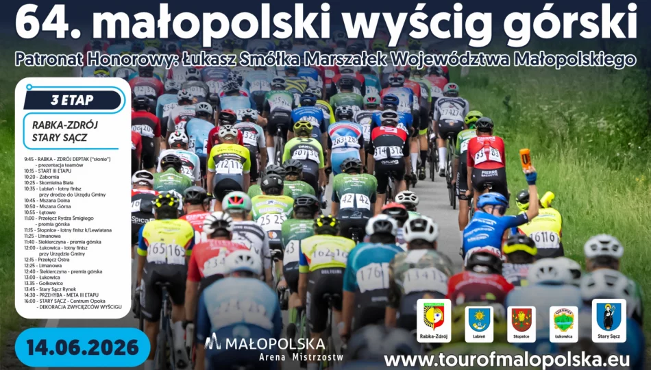 Uwaga! 14 czerwca czasowe ograniczenia w ruchu drogowym – 64. Tour of Małopolska - zdjęcie 1