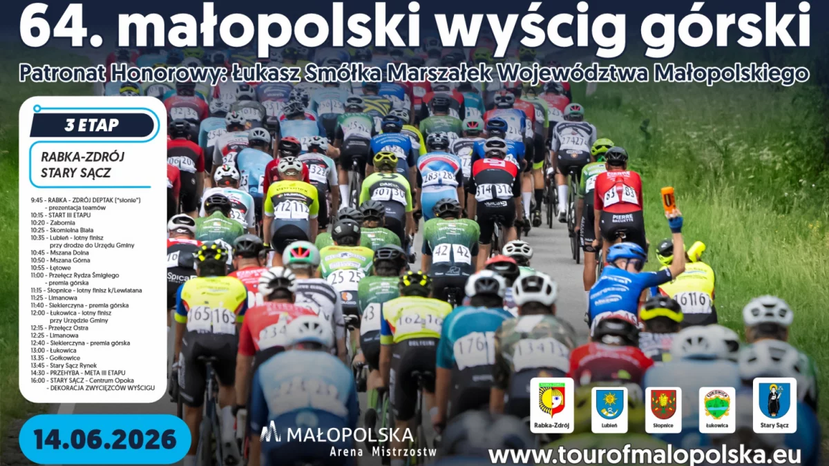 Uwaga! 14 czerwca czasowe ograniczenia w ruchu drogowym – 64. Tour of Małopolska