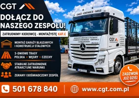 Kierowca - montażysta  kat. C - 3 dniowe wyjazdy - Zdjęcie główne