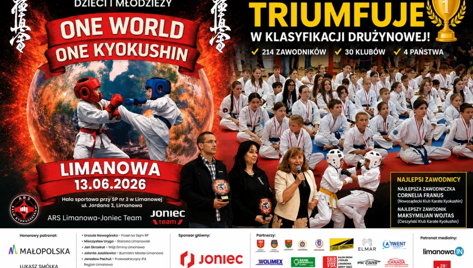 Za nami 11. edycja Międzynarodowego Turnieju Karate Kyokushin „ONE WORLD ONE KYOKUSHIN”. ARS Limanowa-JONIEC Team triumfuje w klasyfikacji drużynowej - zdjęcie 1
