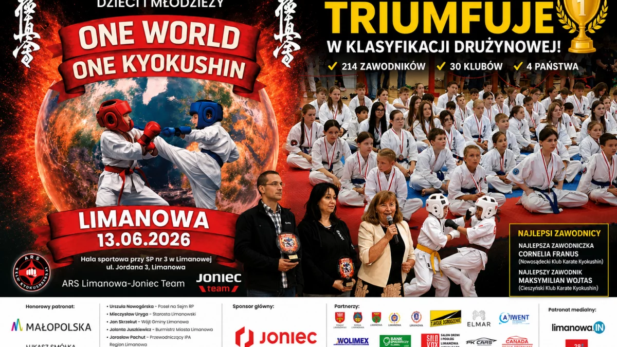 Za nami 11. edycja Międzynarodowego Turnieju Karate Kyokushin „ONE WORLD ONE KYOKUSHIN”. ARS Limanowa-JONIEC Team triumfuje w klasyfikacji drużynowej