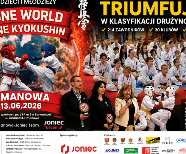 Za nami 11. edycja Międzynarodowego Turnieju Karate Kyokushin „ONE WORLD ONE KYOKUSHIN”. ARS Limanowa-JONIEC Team triumfuje w klasyfikacji drużynowej - Zdjęcie główne