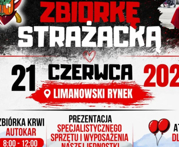 Zbiórka Strażacka OSP Limanowa 21 czerwca na limanowskim rynku - Zdjęcie główne
