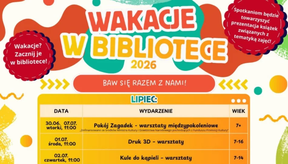 Wakacje pełne przygód, nauki i kreatywności w Miejskiej Bibliotece Publicznej - zdjęcie 1